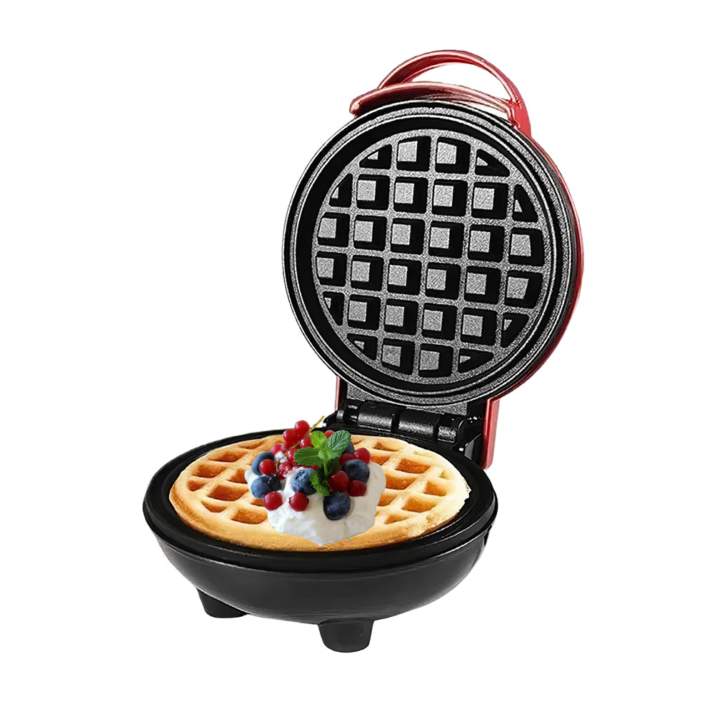 3-in-1 Mini Waffle Maker with Removable Plates for Waffles, Donuts & Pancakes