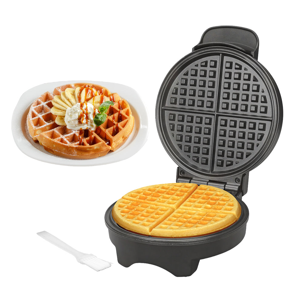 7-Inch Round Classic Waffle Maker with Nonstick Plates, Black