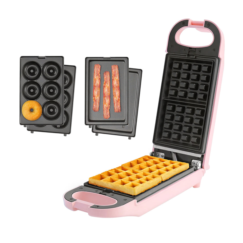 Swap & Flip 3-in-1 Waffle Maker with Removable Plates for Waffles, Paninis & Donuts