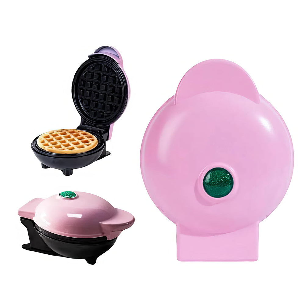 3-in-1 Mini Waffle Maker with Removable Plates for Waffles, Donuts & Pancakes