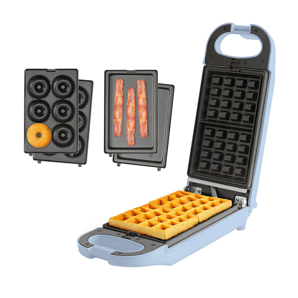 Swap & Flip 3-in-1 Waffle Maker with Removable Plates for Waffles, Paninis & Donuts