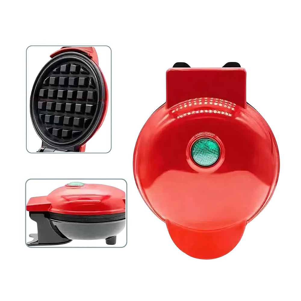 3-in-1 Mini Waffle Maker with Removable Plates for Waffles, Donuts & Pancakes