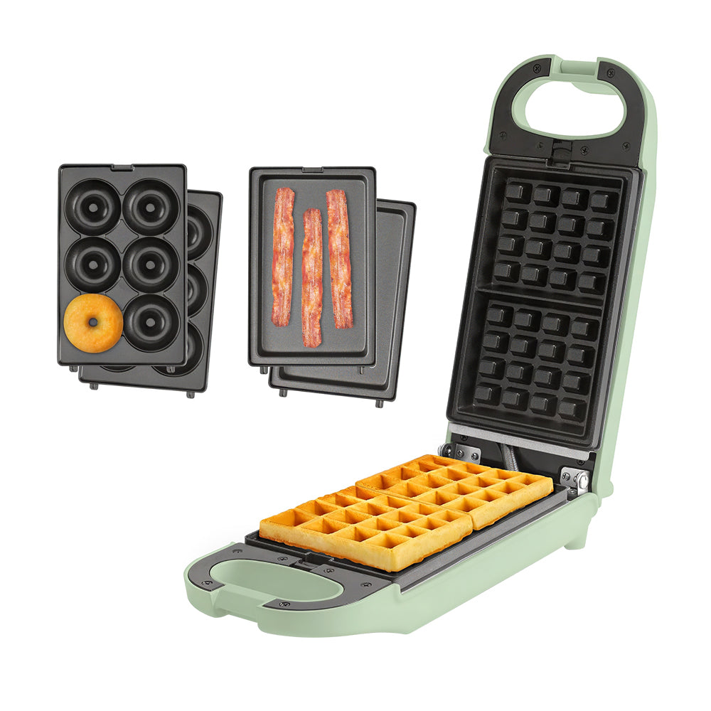 Swap & Flip 3-in-1 Waffle Maker with Removable Plates for Waffles, Paninis & Donuts