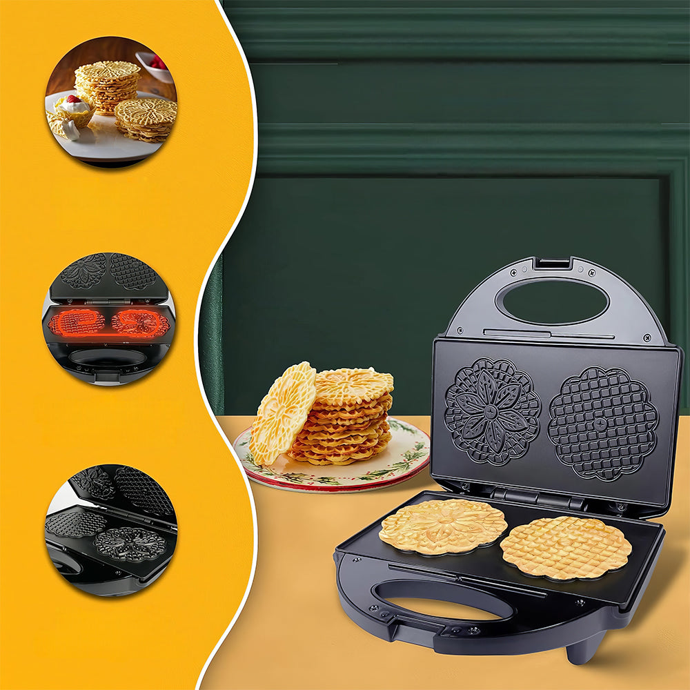 7-Inch Round Classic Waffle Maker with Nonstick Plates, Black